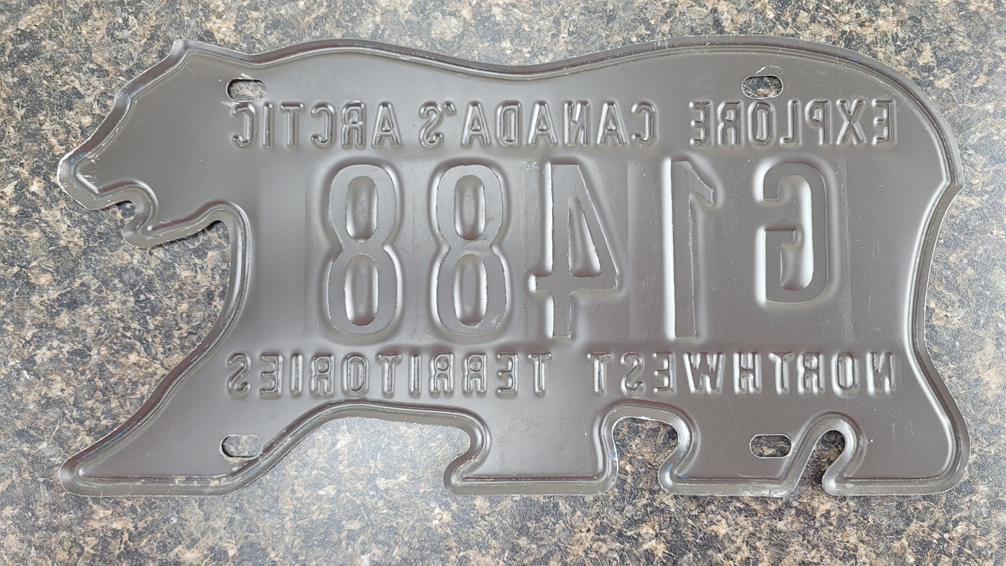 1994 Northwest Territories Polar Bear License Plate, G1488