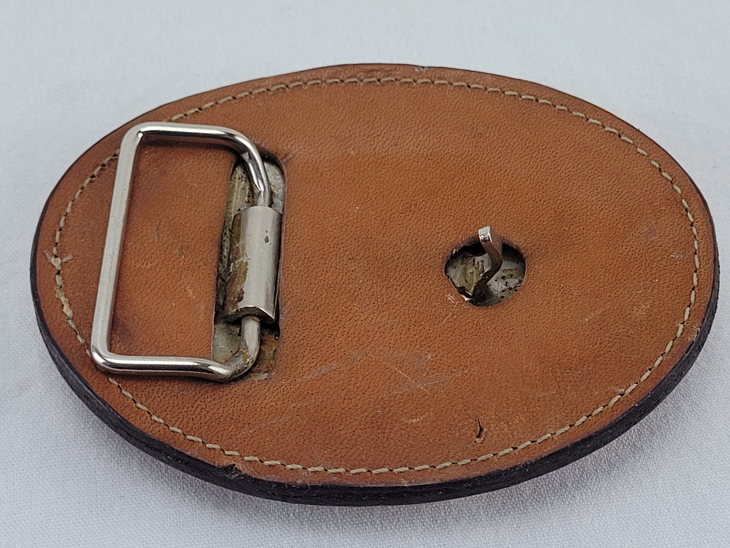 RCMP Royal Canadian Mounted Police Leather Wrapped Belt Buckle