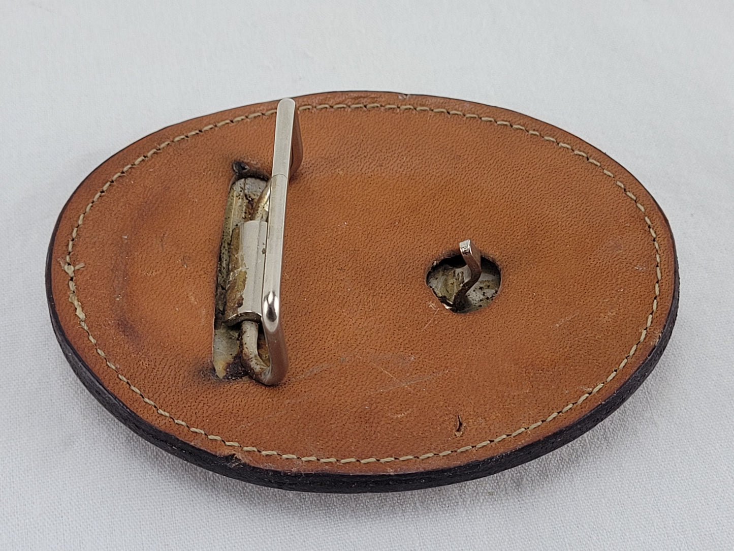RCMP Royal Canadian Mounted Police Leather Wrapped Belt Buckle
