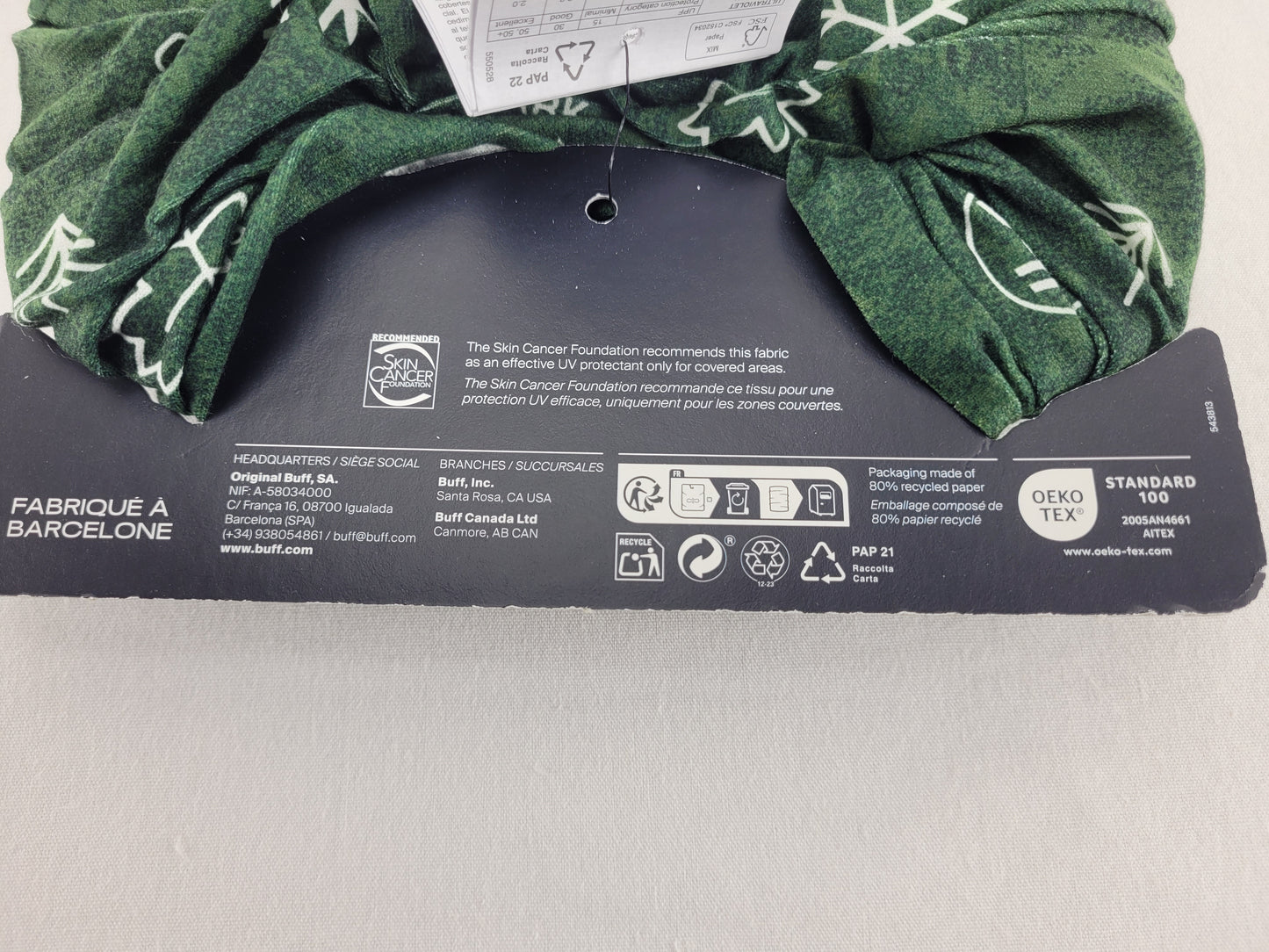 Buff Original Ecostretch Multifunctional Neckwear Gaiter UPF 50 Jasper National Park - Green