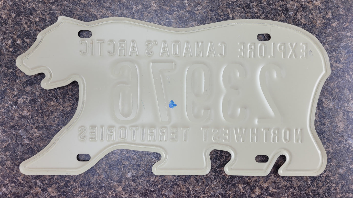 1989 Northwest Territories Polar Bear License Plate, 23976