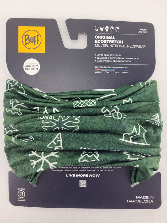 Buff Original Ecostretch Multifunctional Neckwear Gaiter UPF 50 Jasper National Park - Green